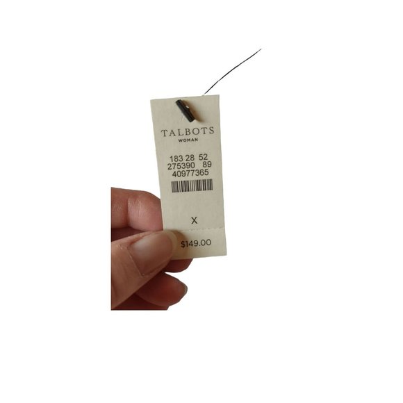 TALBOTS MAXI DRESS-Black/White Striped Belted Cotton/Modal Knit Sleeveless plus - Picture 6 of 7